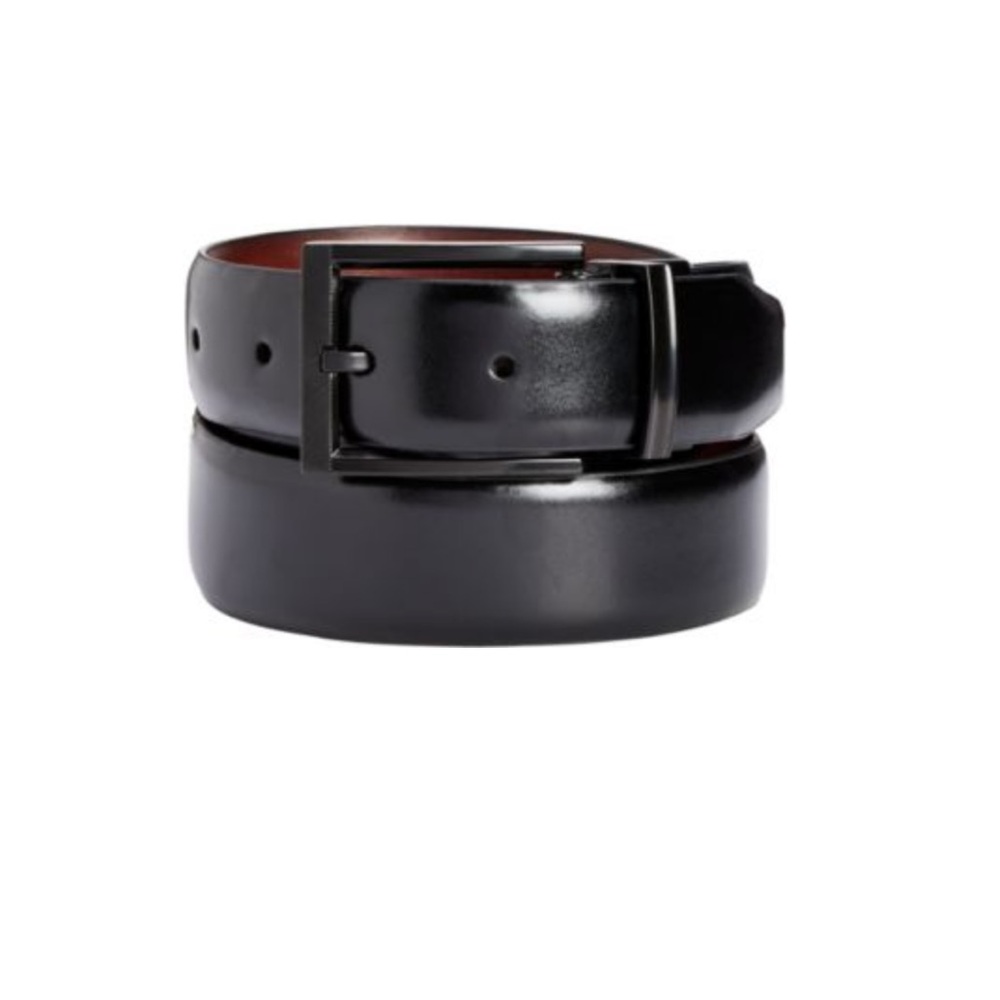 Classic Black Leather Men's Belt